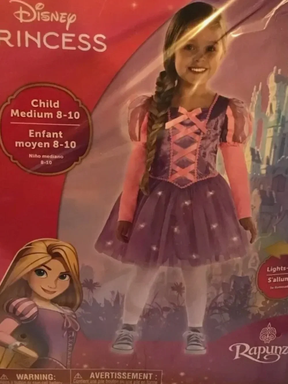 Disney Rapunzel Light-Up Purple Princess Dress (Child M 8-10)